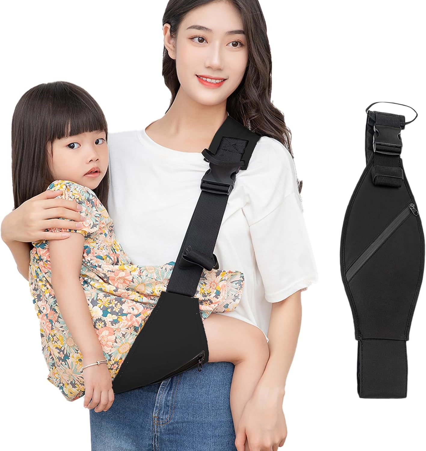 Qkbuza Child Carrier Slings,Baby Sling Shoulder Wrap - Adjustable Soft Comfortable Ergonomic Lightweight Breathable Wrap for Travel Breastfeeding Nursing Outdoor Hiking