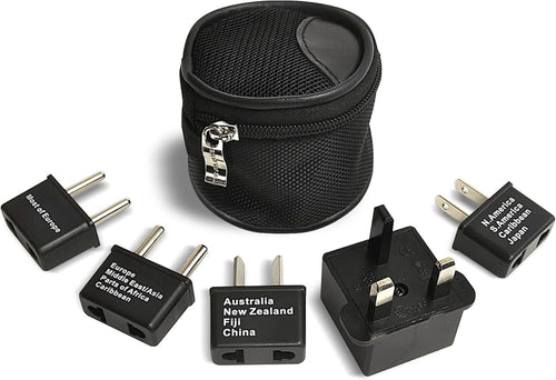 Ceptics International Travel Adapter Plug (Compact) - 5 pcs Set with Pouch (UP-5KP)
