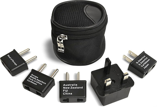 Ceptics International Travel Adapter Plug (Compact) - 5 pcs Set with Pouch (UP-5KP)