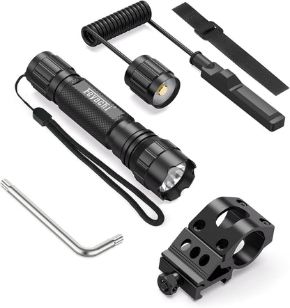 Feyachi FL11 Tactical Flashlight 1200 Lumen LED Light with Picatinny Rail Mount for Outdoor Hunting Shooting and Remote Switch Included