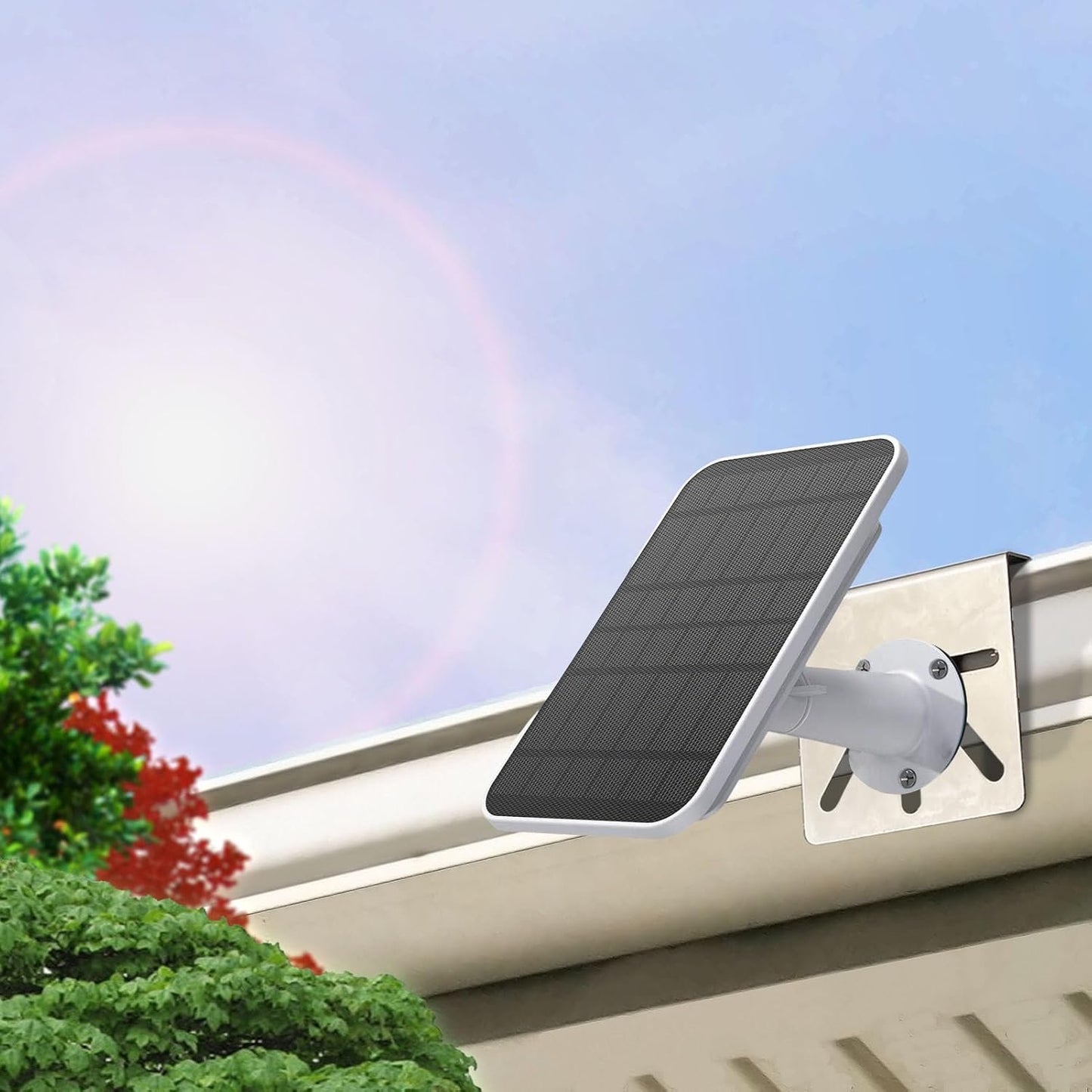 WiTi Gutter Mount Stainless Steel Bracket for Eufy Security SoloCam S340, Solar Security Camera Holder Anti-Rust Screws, No Drill Installation Compatible with IP PTZ DomeCameras Outdoor