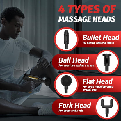 Brantefa Massage Gun, Small Travel Massage Gun, Percussion Handheld Portable Muscle Massager Tool for Full Body Pain Relief, Ideal Gifts for Men, Women (Black)