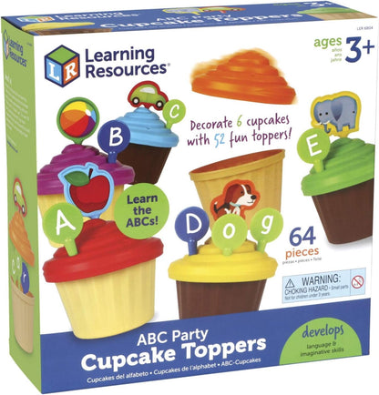 Learning Resources ABC Cupcake Party Toppers, Homeschool, Early Alphabet Learning, Sorting Cupcake Letters, Vocabulary Toy, Cupcakes, Ages 3+