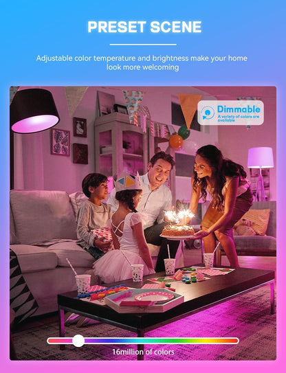 Vanance Smart Light Bulbs 4Pack, Work with Alexa Google Home, WiFi & Bluetooth Color Changing Led Light Bulbs, E27 A19 10W 800LM Dimmable Warm and Multicolor Smart Home Lighting, No Hub Required