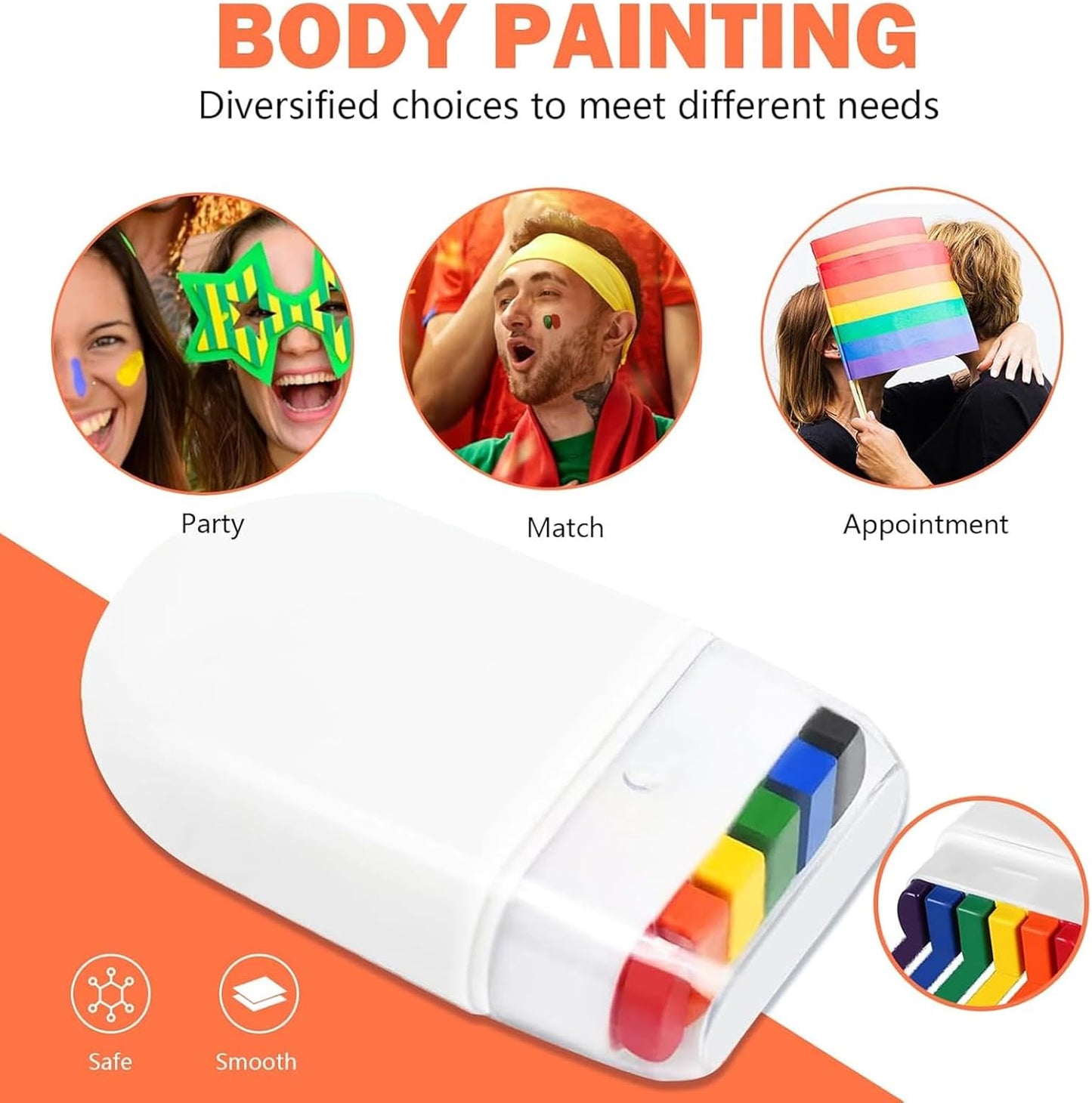 MaNeaz 3 Pieces Makeup Rainbow Face Makeup Pencils Rainbow Pride Makeup for Parties Rainbow Pride Accessories Face Paint LGBT Makeup with Rainbow Flag