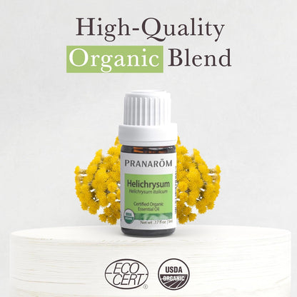 Pranarom USDA Certified Organic Helichrysum Essential Oil (5ml), 100% Pure Natural Therapeutic Grade for Skincare, Lotions, Aromatherapy, Diffusion, and Wellness