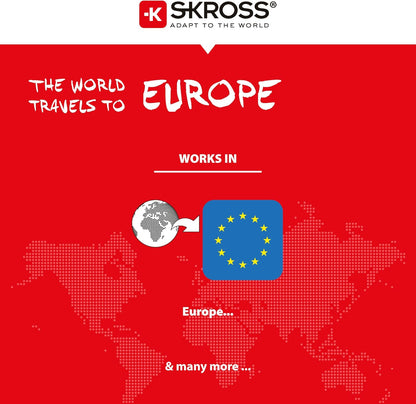 SKROSS Country Travel Adapter - World to Europe - white