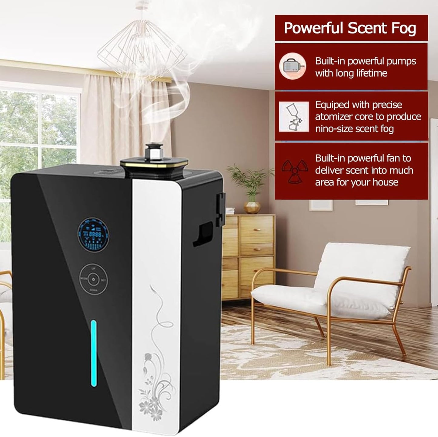 Smart Scent Air Machine for Home, 800Ml Hotel Collection Diffuser Touch and App Control Cover Up to 3000M³ Air Diffusers 24H Timing 5 Working Modes Aromatherapy Diffuser for Home, Hotel, Office, Spa