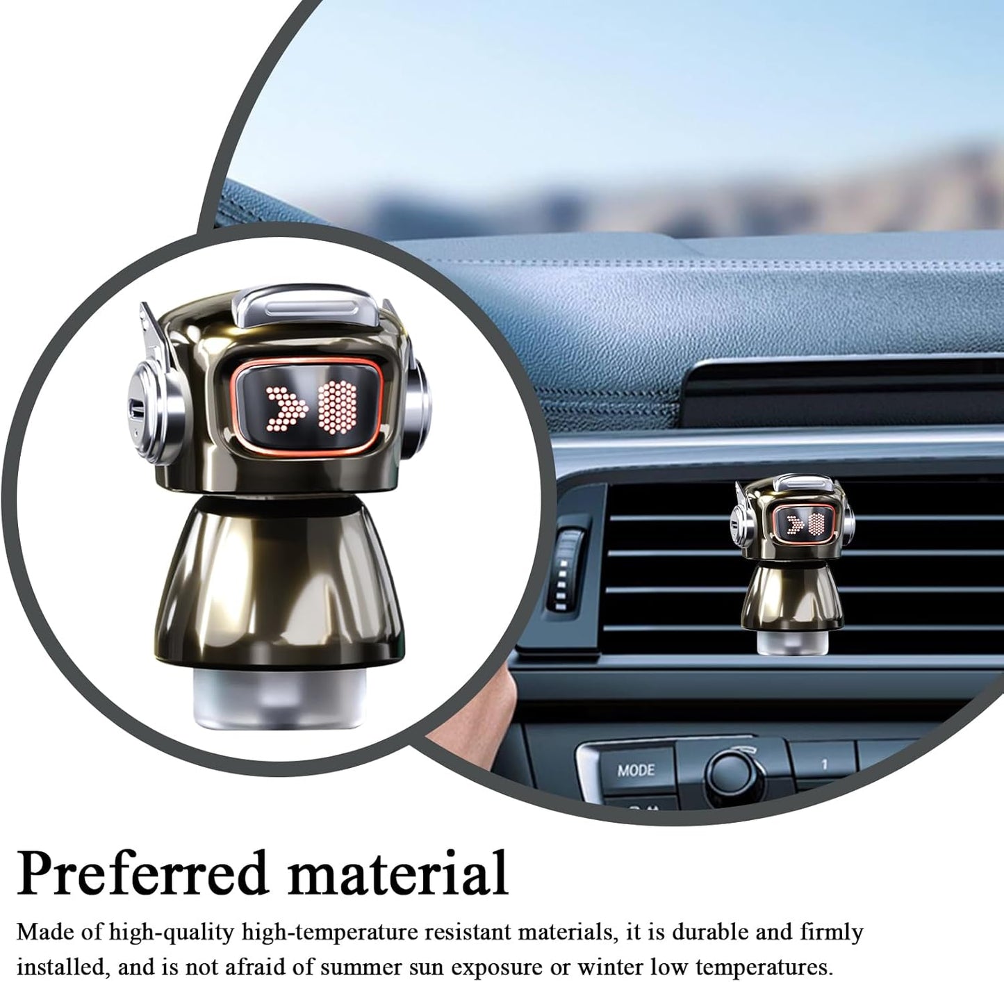 Ceprznvey Robot Car Vent Scent, aria condizionata clip freshener, 4 modalità veicolo perfume forniture decorazione interna fragranza per uffici domestici SUVs Trucks