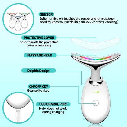 Red Light Therapy for Face, Floverkity LED Face Massager, RED Light Device, at-Home Face Tool for Skin Care (White,7 Light)