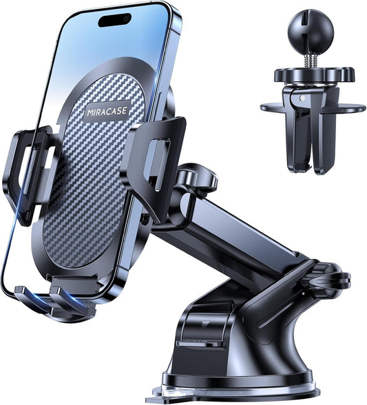 Miracase Phone Holders for Your Car, Multifunctional Car Phone Holder with Suction Cup Base, Hands Free Universal Cell Phone Car Mount, Automobile Phone Mount Car for iPhone Android Smartphones(Base)
