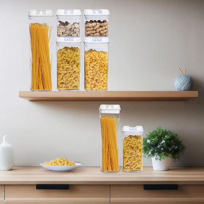 CINIMAX Premium 14-Pack Food Storage Containers with Lids-Crystal Clear Kitchen Storage Plastic Containers with Airtight Fliplock Lids-Durable & Versatile Food Containers with 20 Labels & Pen (White)