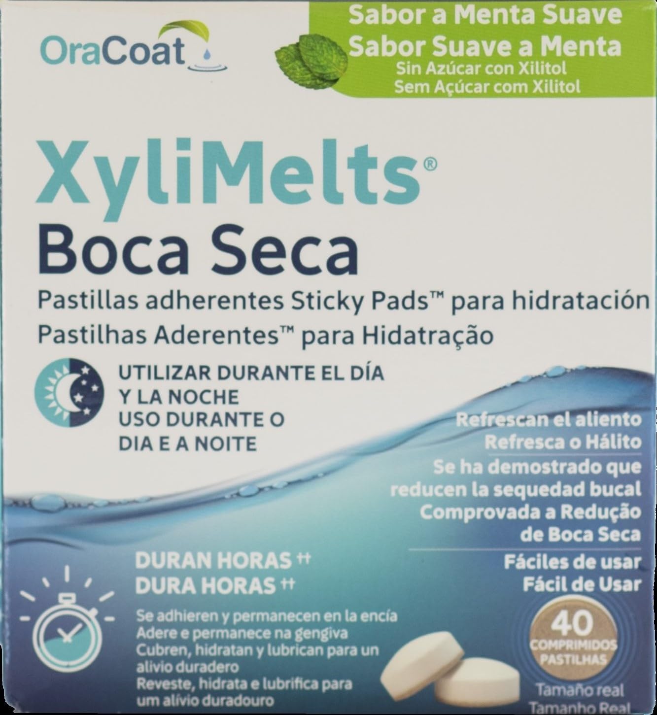 OraCoat XyliMelts 40 Adhesive Pads Against Caries and Oral Dryness - Mild Mint