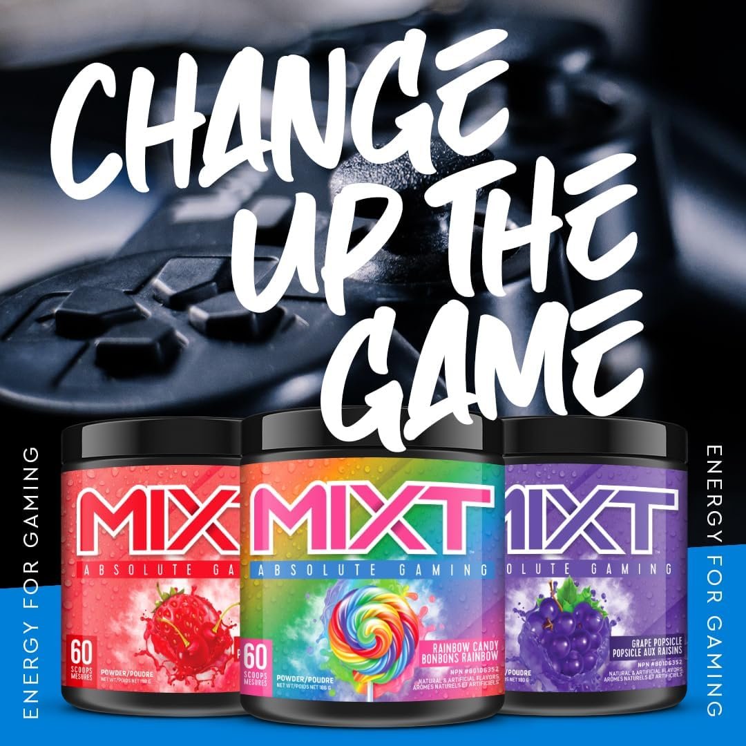 MIXT Energy Drink Mix, Energy Powder, 8 Hour Energy Formula, Designed for Concentration, Focus, and Hours of Energy Without the Crash, Sugar Free (60 Servings, Orange Sherbet)