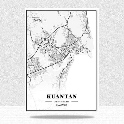Stampa Su Tela Malesia Mappe Di Città Dipinti Su Tela Poster Stampe D'Arte Oggettistica Per La Casa Regalo Regali Di Festa Adatti A Tutte Le Decorazioni Murali, Come Mostrato, 15X20 Cm Senza Cornic