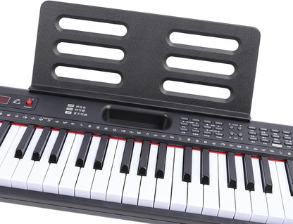 61 Keys Piano Keyboard, Electronic Digital Piano with Built-in Speaker, Microphone Stand, for Beginners, Kids and Adults