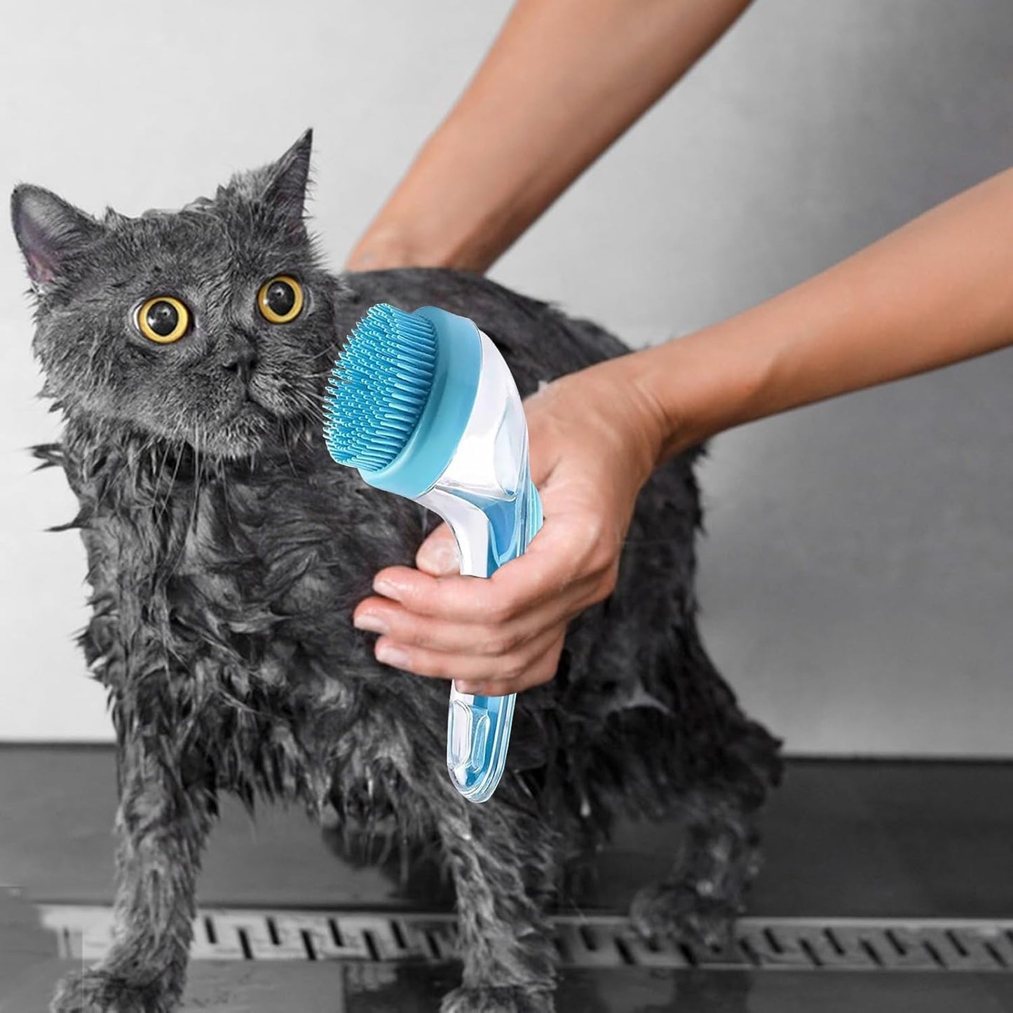 Spazzola Da Bagno Per Cani - Spazzola Massaggiante Per Animali Domestici | Setole In Silicone Massaggianti, Impugnatura Ergonomica Interni Ed Esterni, Doccia, Spa, Gatti, Gattini, Cavallii