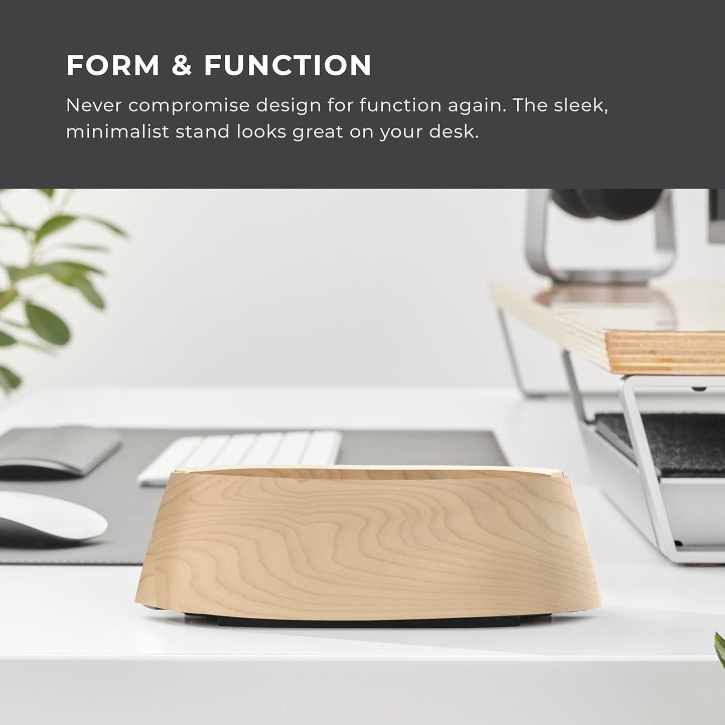 HumanCentric Vertical Laptop Stand in Maple Wood, Upright Adjustable Holder and Dock, Laptop Vertical Stand Fits MacBook Pro and Other Laptops .5" to 1.5, Clamshell Compatible