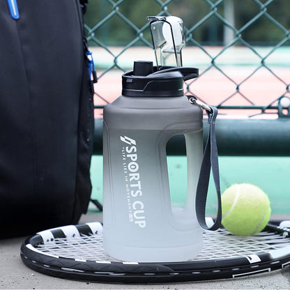 Large Capacity Water Bottle, 1500 ml Drinking Cup with Handle Plastic Drop Proof Sports Water Bottle Big Sports Capacity Drink Jug for Gym Travel Gradient Gray