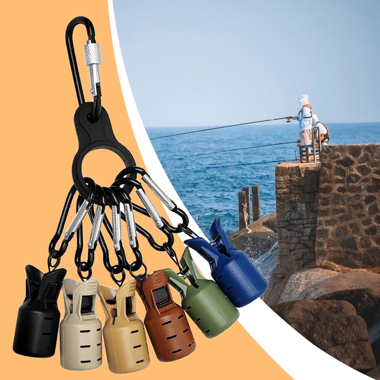 Générique Squid Hook Protector Case, Squid Hooks Protection Caps Fishing Tackle, High-Strength Lure Bait Safety Cover, Fish Tools for Adults Enthusiasts Beginners, 10 Pack, Attributo singolo, Se