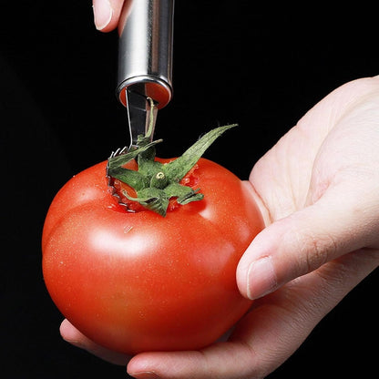 Strawberry Stem Remover Tool â€“ Stainless Steel Tomato Corer & Vegetable Fruit Stem Remover, Portable Kitchen Gadget | Easy-to-Use Remover for Fresh Produce, Ideal for Quick Food Prep