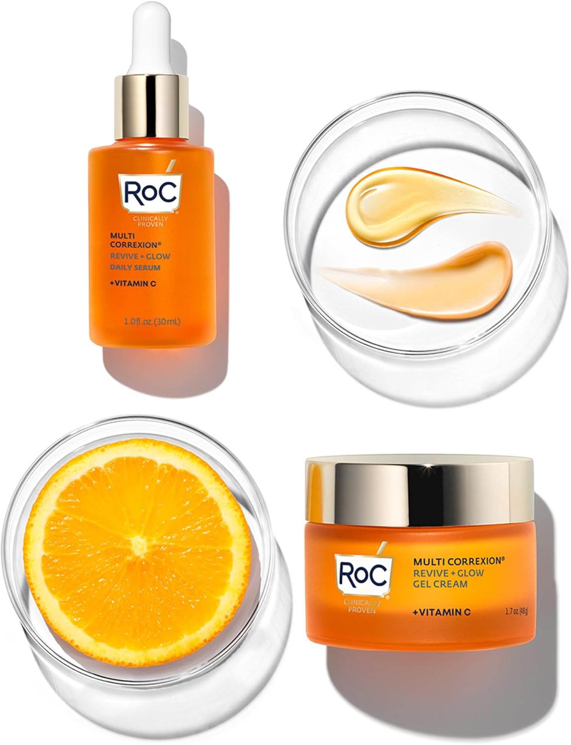 RoC - Multi Correxion Revive + Glow Cream Gel Vitamin C - Anti Wrinkle and Aging - Firming Moisturizing Cream - 50 ml