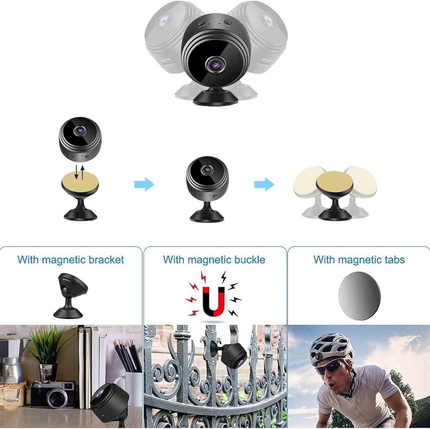 SecretScope Camera, Secret Scope Magnetic Mini Security Camera, Magnetic Mini Security Cameras Wireless,1080p HD Wireless MagneticSecurity Camerawith Audio/Video (5pcs)