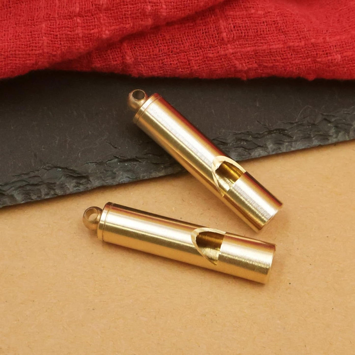 Outdoor Survival Whistle - Gold Brass Loud Coaching Whistle - Auspicious Car Keychains Pendant, Portable Training Supplies for Sports
