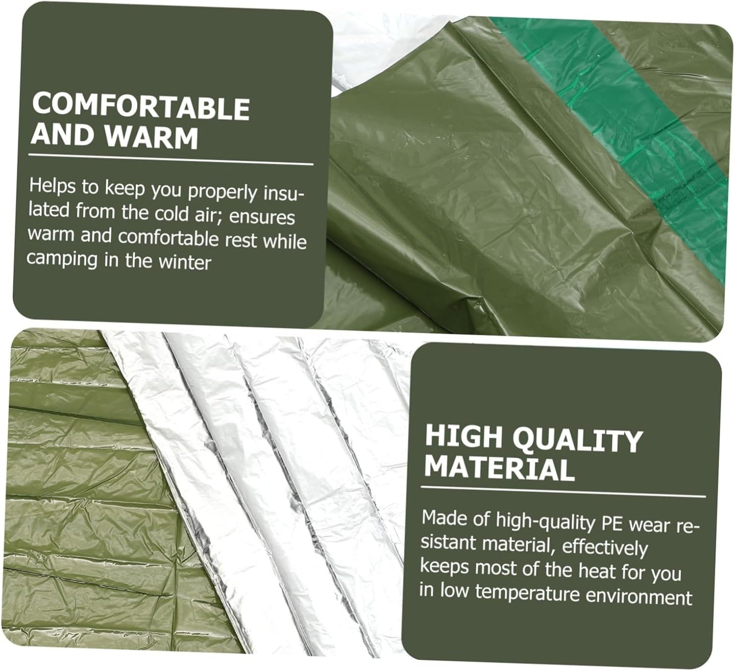 Emergency Tent Set Outdoor Tents Emergency Tent Portable Outdoor Sleeping Blanket Camping Tents Portable Sleeping Bag Travel Insulation Pe Tear-Resistant Material Warm Blanket
