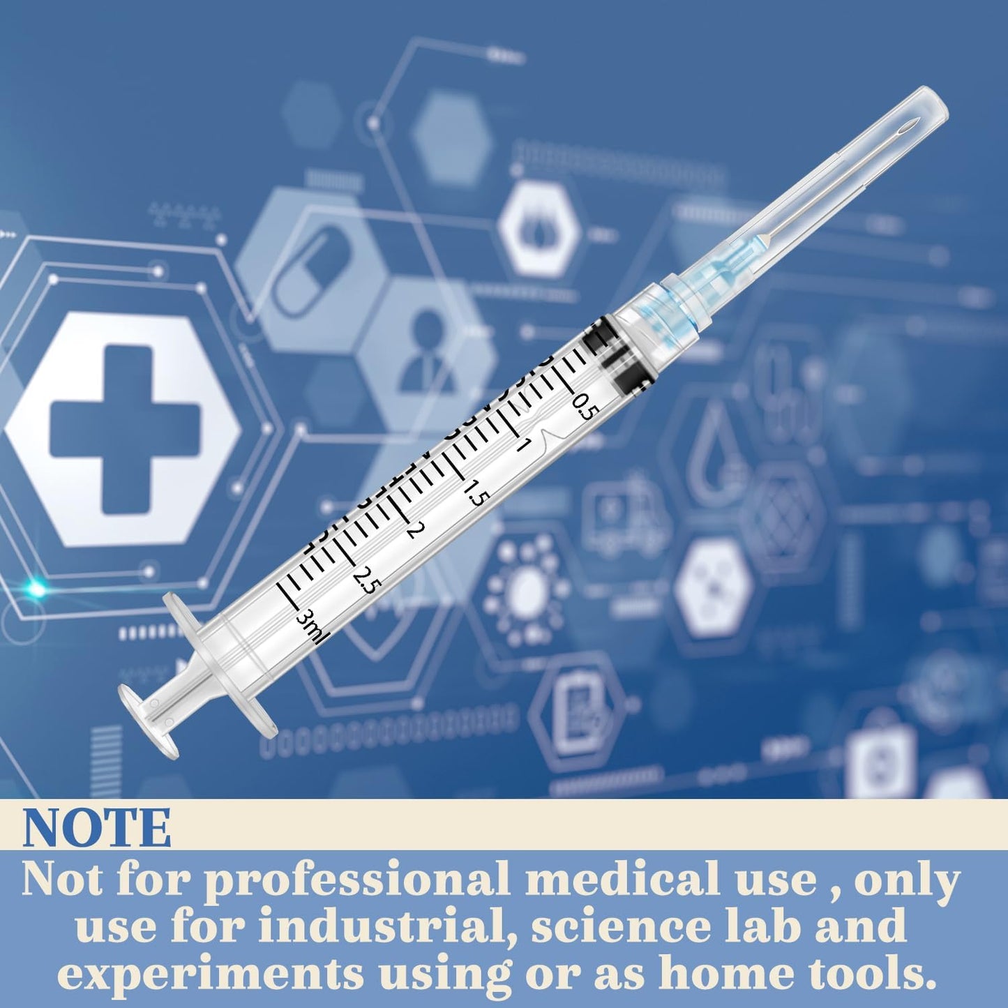 25Pack 3ml with 23 G Individual Package Suitable for Industrial, Scientific, Measuring, Watering, Pet Feeding, Oil or Glue Applicator