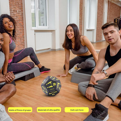 Fitness Dice, 12-Sided Exercise Game Tool, Strength Training Equipment, 4.72x3.94x3.94 Inches, Random Workout Challenge, Portable Fitness Gear, Home Gym Outdoor Travel Use