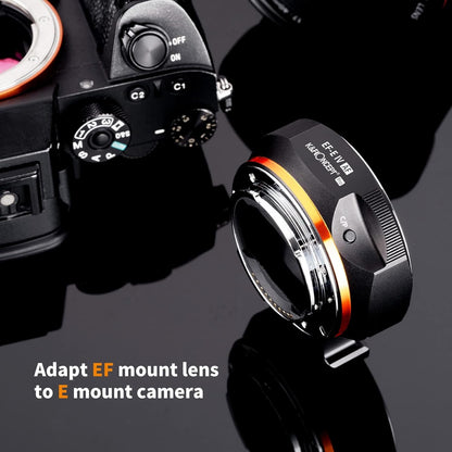 K&F Concept EF-E Electronic Auto Focus Mount Adapter for Canon EF/EF-S Mount Lens to Sony E Mount Cameras with Electronic Contacts Mount Image Stabilization