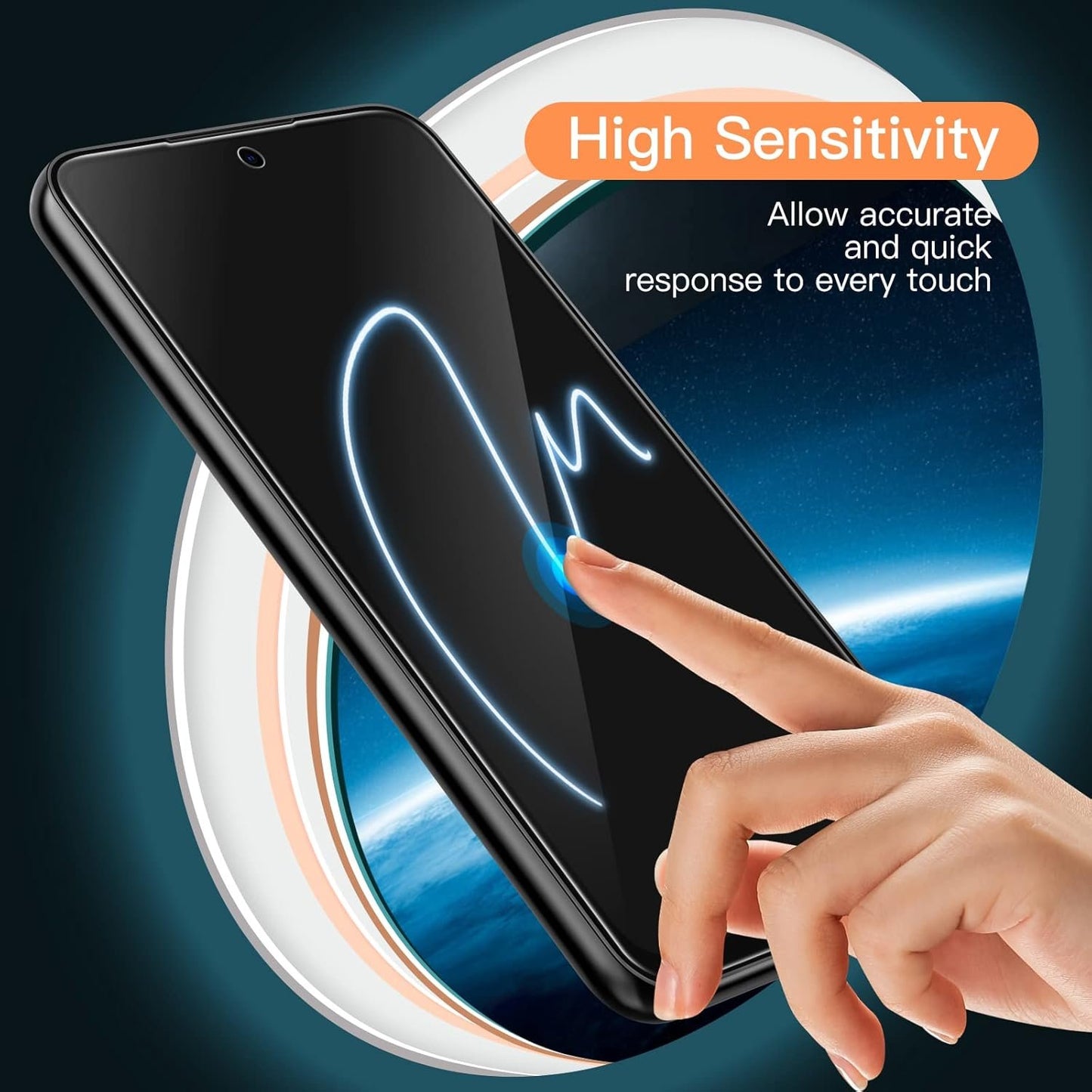 JETech Screen Protector for Samsung Galaxy A54 5G 6.4-Inch, 9H Tempered Glass Film, Anti-Scratch, HD Clear, 3-Pack