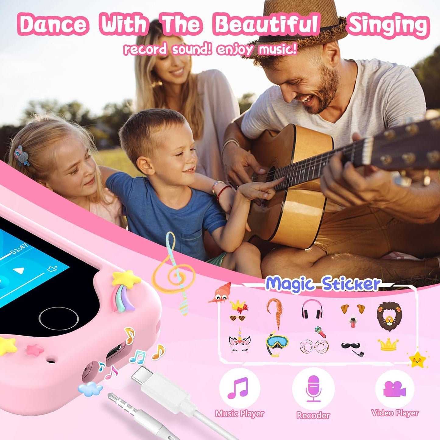 Kids Smart Phone for Girls, Christmas Birthday Gifts for Girls Boys Age 3-10,Kids Gift Toys Cell Phone, Toddler Learning Play Toy Phone with Dual Camera, Game, Music Player