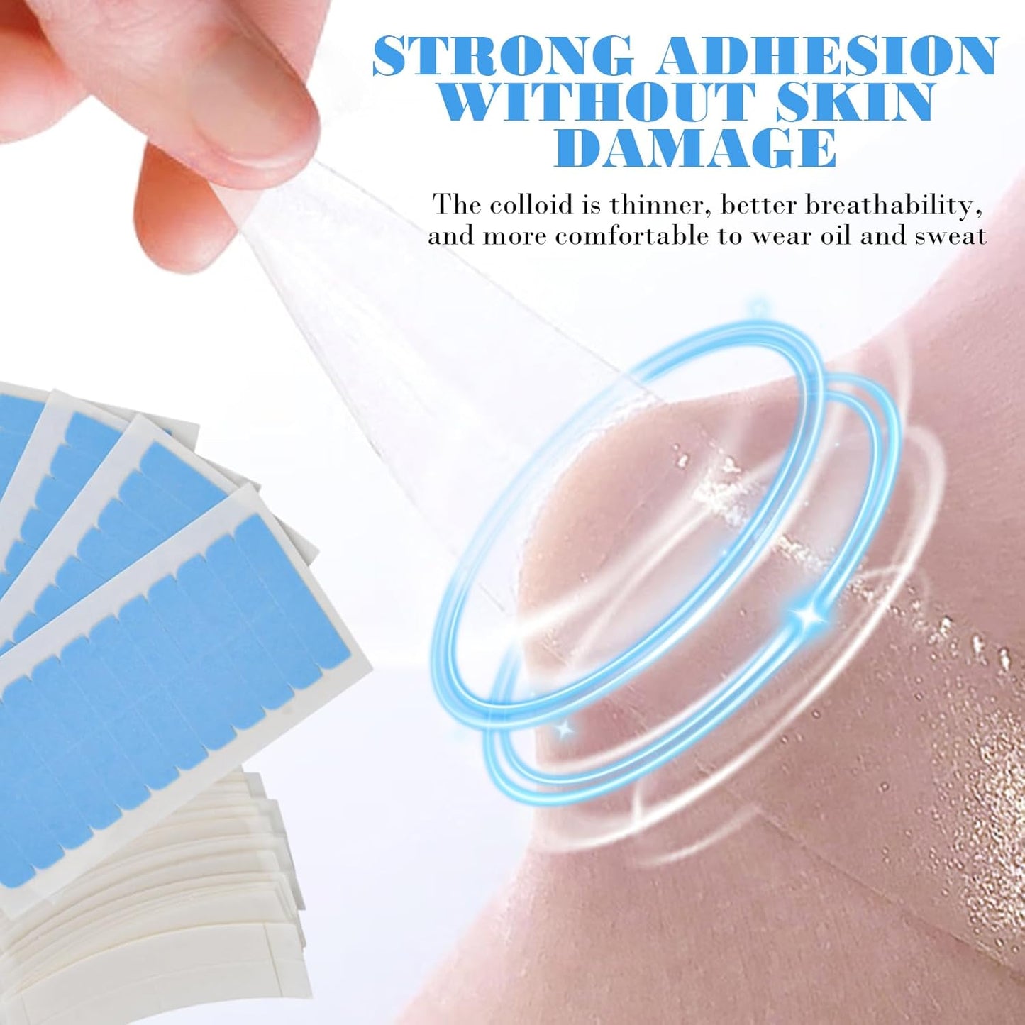 40 Pieces Double Sided Adhesive Tape Extension Glue, Adhesive Tape for Hair Double Tape for Wigs Hair, Toupee, Waterproof, Suitable for Fixing Lace Wig Prosthesis Hair