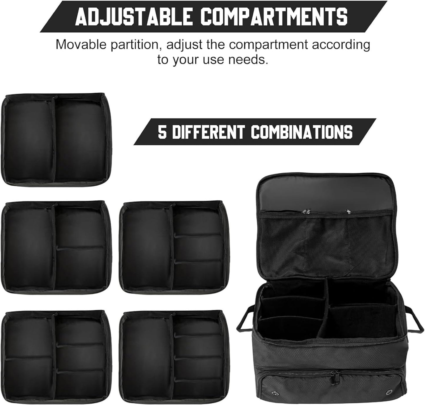KAPEICamper 2 Layers Golf Trunk Organizerï¼ŒStorage Travel Trunk Accessory Organizer with Separate Compartment Car Trunk Lockerï¼ŒFoldable Golf Organizer for Car,Waterproof and Durable Golf Storage Bag