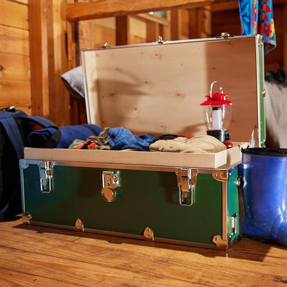 Rhino Trunk & Case Large Leather Embossed Vinyl Trunk, Summer Camp, College, Storage 32"x18"x14" (Purple)