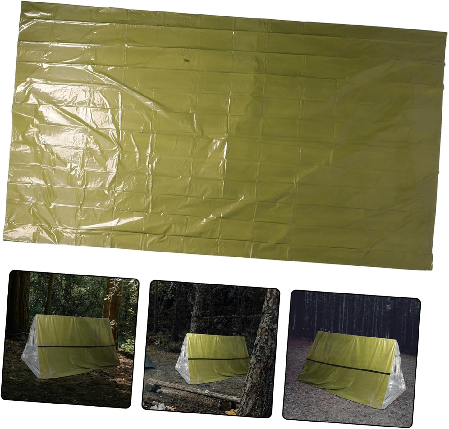 BRIGHTFUFU Foldable Windproof Tent Camping Blanket Emergency Survival Bag Warm Shelter Insulation
