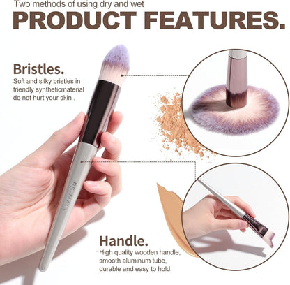BS-MALL Makeup Brush Set 18 Pcs Premium Synthetic Foundation Powder Concealers Eye shadows Blush Makeup Brushes Champagne Gold Cosmetic Brushes