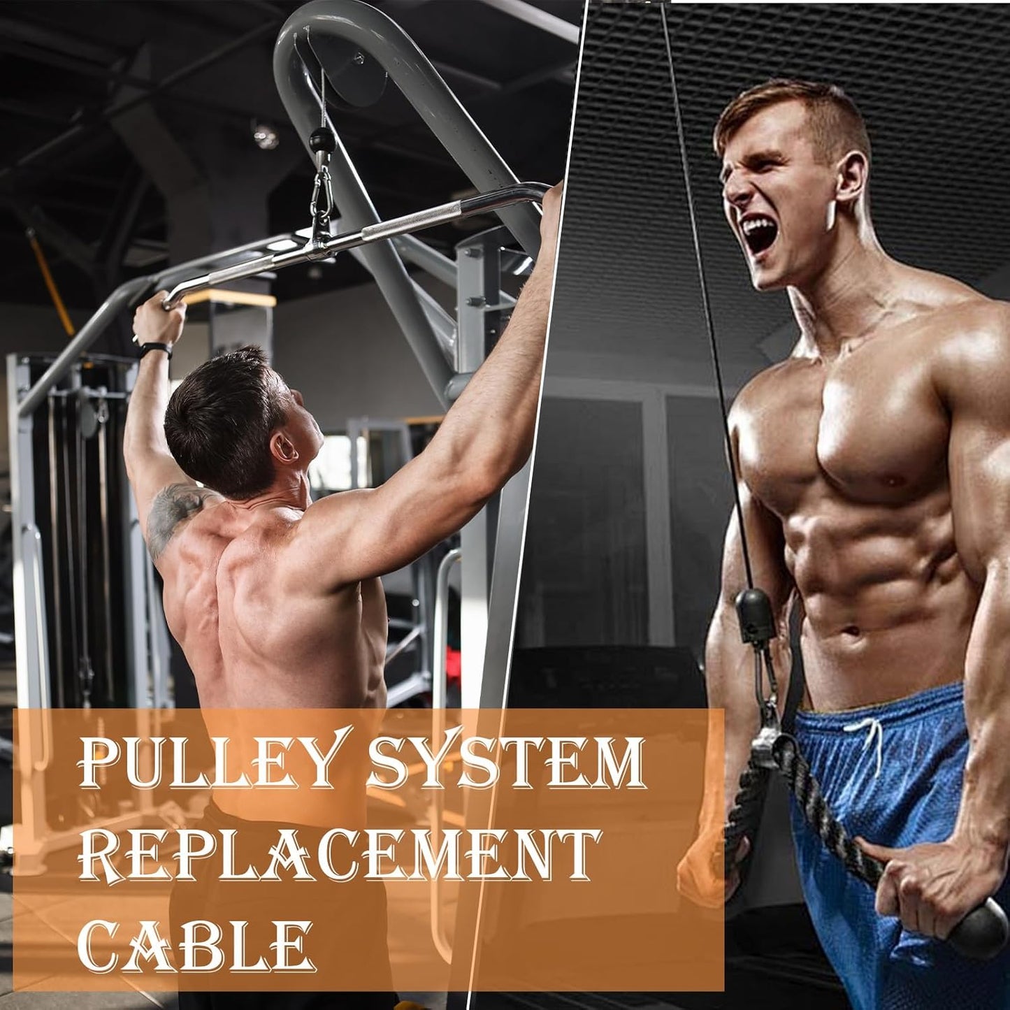 Dsyboko 39 Inch Fitness Extension Cable, Home Gym Cable Pulley System Fitness Cable for Pulley Machine Accessories,Thick 5Mm Heavy Duty Pulley Cable for Home Gym, Black