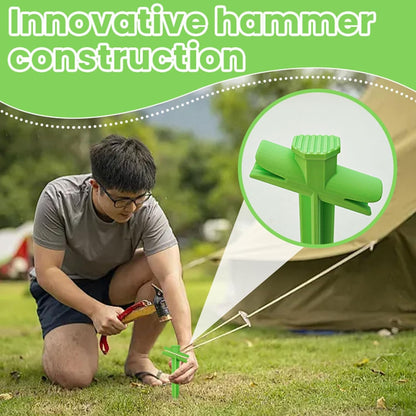 Ground Stakes, Heavy Duty Tent Anchors, High-Tensile Strength Camping Tool, Multifunctional Outdoor Gear for Temporary Fencing, Playground Safety, Beach Camping, 8.58x3.62x1.02inch