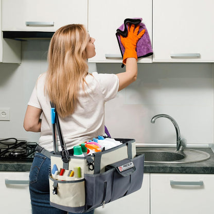 FRECOLSH Cleaning Caddy for Cleaning Suppliers Organizer with Pockets for House Cleaning Essentials, Cleaning Organizer, Wearable Cleaing Bag Tote, Storage Caddy for Housekeeping