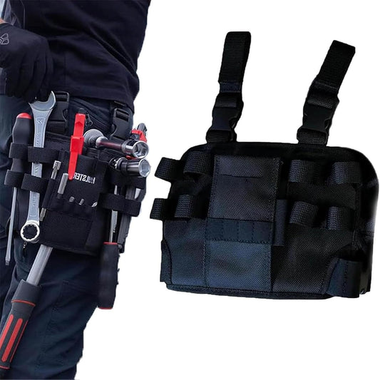 Tool Pouch,Repair tool kit, Multi-Tool Electrician Pouch with Leg Tools Belt, Tactical Work Bag for Electricians, Repairmen, HVAC Techs – Durable Black Pouchs with Belt Clip (1Pc)