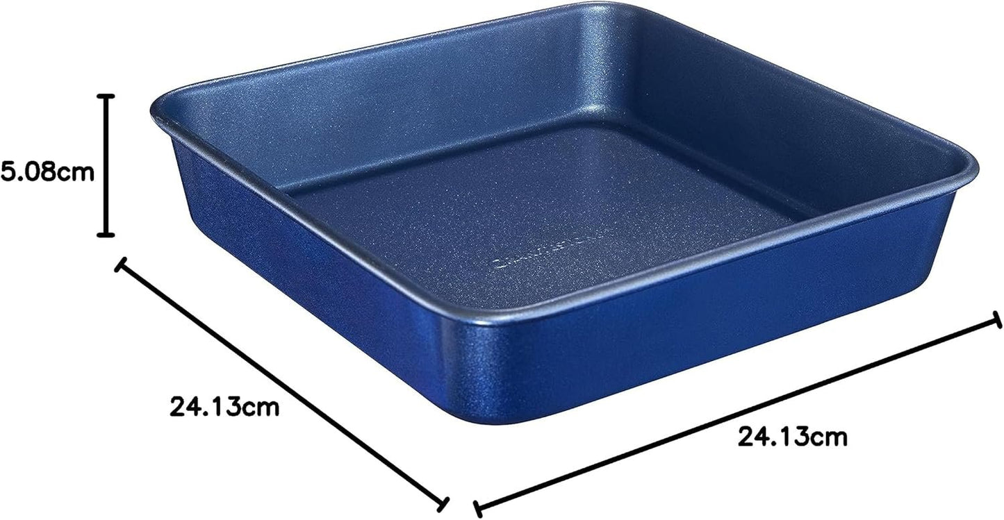 Granitestone Bakeware Square Baking Pan, Nonstick Square Cake Pan, Dishwasher Safe 9 x 9 Baking Pan, Metal Utensil Safe Bake Pan, No warp, Even Heating, Healthy & Toxin Free Square Pan- 9.5” x 2”
