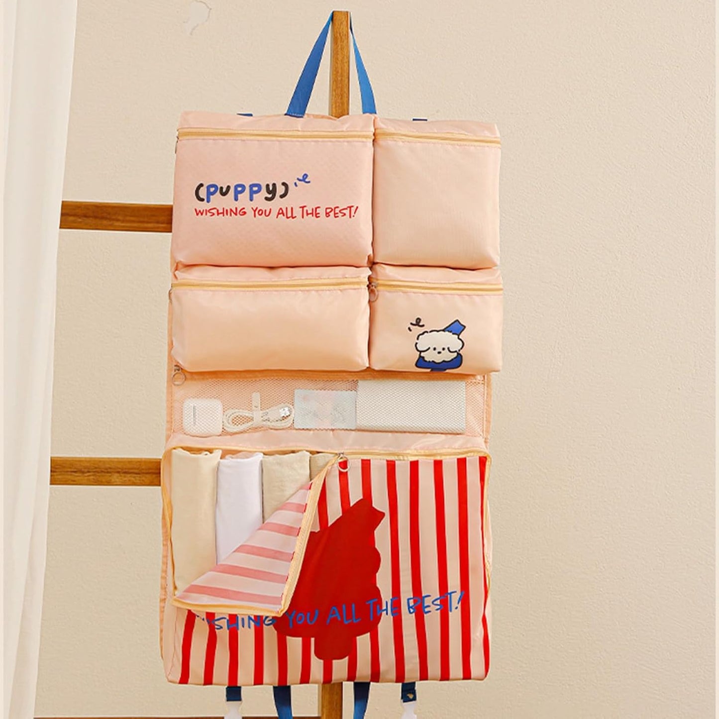 Travel Underwear Organizer Bag - Red Portable Travel Storage Bag | Travel Bra Underwear Storage Bag | Moving Packing Case, Foldable Organization Pouch For Closet Dorm And Hotel Daily Use