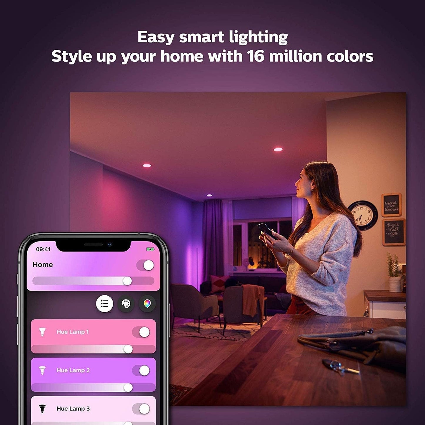 Philips Hue White and Colour Ambiance 6W Equivalent 25W GU10 LED Smart Bulb, Colour Changing Bulb, Bluetooth & Zigbee, Voice Activated with Alexa