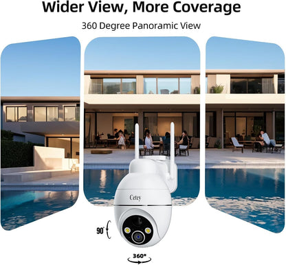 4G LTE Cellular Solar Security Camera Wireless Outdoor, No WiFi Needed, Solar Powered IP65 Waterproof, 2K Color Night Vision, 2 Way Talk, PIR Motion Alerts for Off-Grid Farm, Ranch, Rural Property