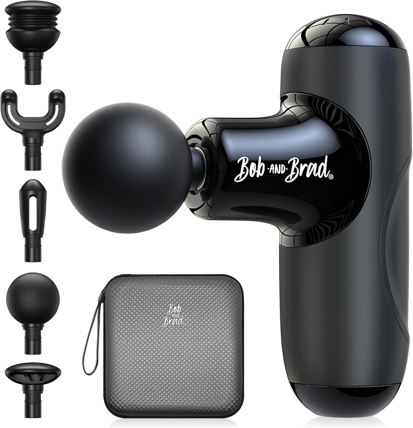 BOB AND BRAD Q2 Mini Massage Gun, Pocket-Sized Deep Tissue Massager Gun, Portable Percussion Muscle Massager Gun, Ultra Small & Quiet Muscle Massage Gun with Carry Case, Gifts for Men Women