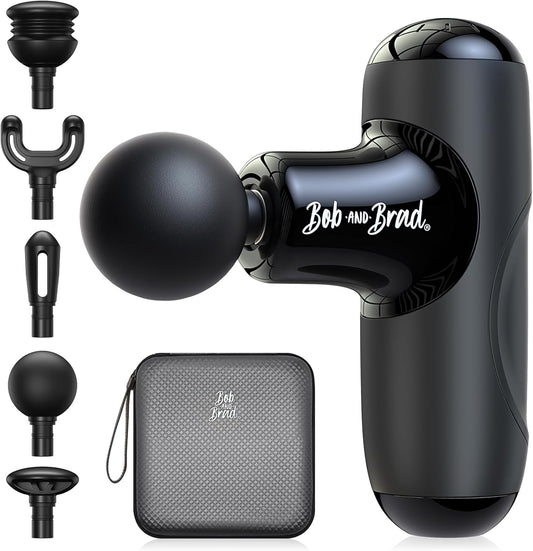 BOB AND BRAD Q2 Mini Massage Gun, Pocket-Sized Deep Tissue Massager Gun, Portable Percussion Muscle Massager Gun, Ultra Small & Quiet Muscle Massage Gun with Carry Case, Gifts for Men Women