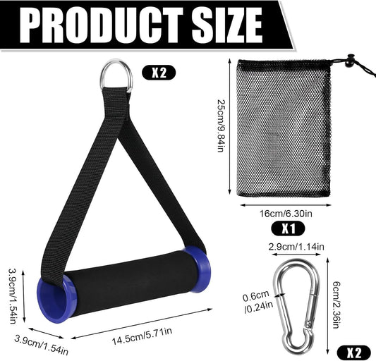 2pcs Heavy Duty Exercise Handles, Workout Resistance Band Handles, Thicken Tricep Cable Machine Handles, Pull Attachments Home Gym Accessories for Weight Machine Fitness Equipment Pulley System